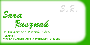 sara rusznak business card
