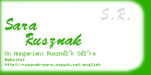 sara rusznak business card